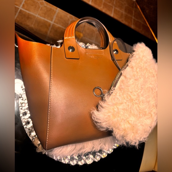 Tory Burch Rory Mini Shearling Tote. - Picture 9 of 15